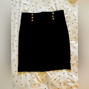 Express Extra dark navy skirt Nautical inspired gold buttons size 8 fits like M